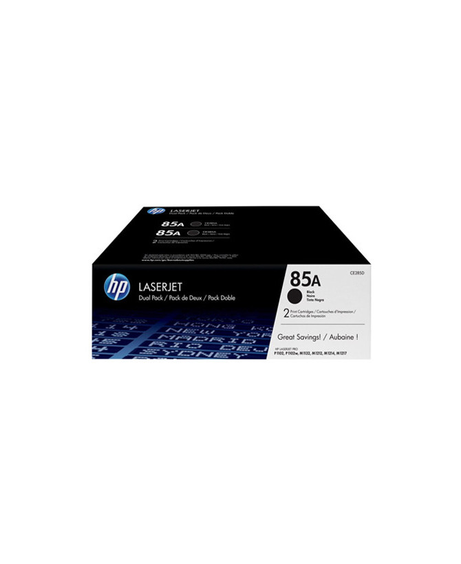 Buy HP 2 Pack 85A Black Laserjet Toner Cartridge CE285AD for LaserJet Pro M1132 MFP, M1136 MFP, M1212nf MFP, M1217nfw MFP, P1102, P1102s, P1102W, P1104, P1104W, P1106, P1106W, P1107, P1107W, P1108, P1108W, P1109, P1109W Printers