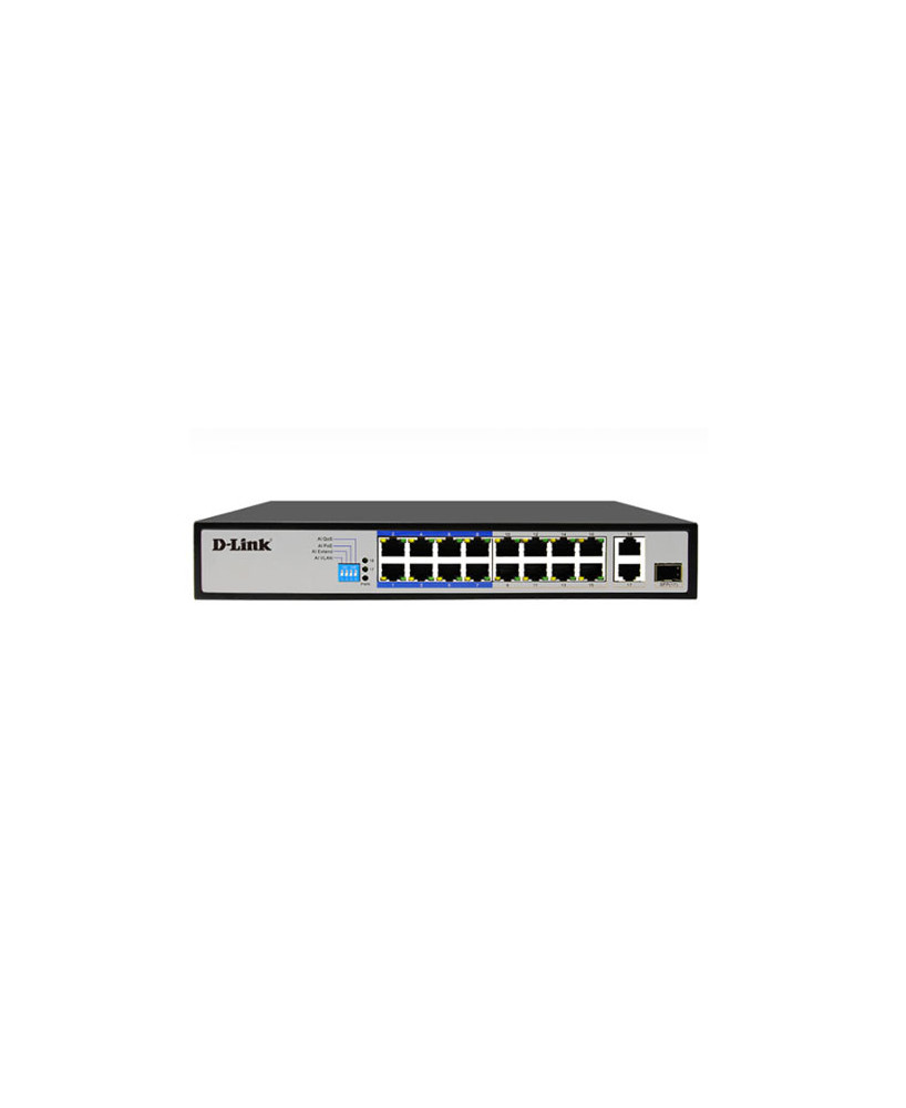 Buy D-Link 18-Port PoE Switch with 16 Long Reach 250m PoE Ports and 2 Gigabit Uplink Ports DES-F1018P-E