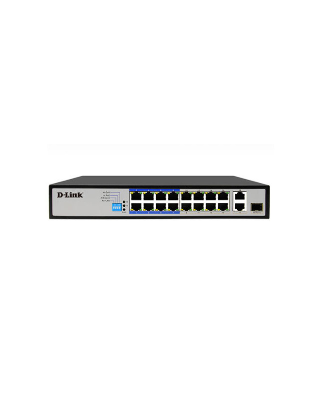 Buy D-Link 18-Port PoE Switch with 16 Long Reach 250m PoE Ports and 2 Gigabit Uplink Ports DES-F1018P-E