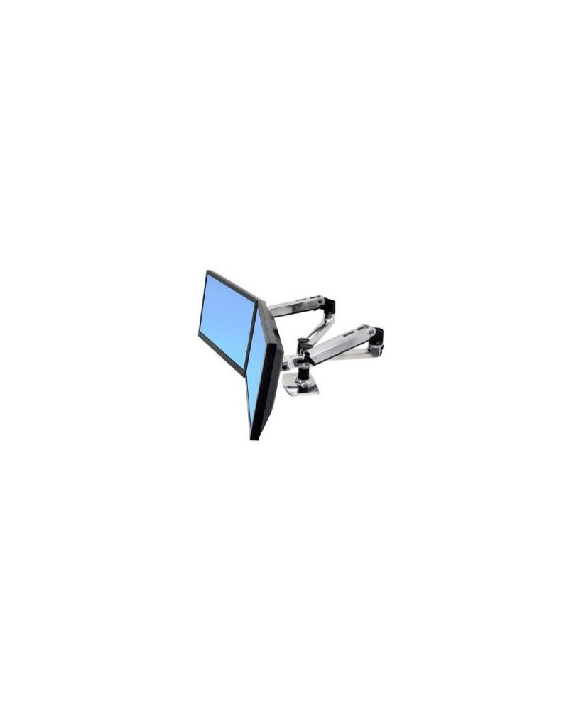 Buy Ergotron LX Dual Side by Side Arm Desk Mount in Polished Aluminium 45-245-026