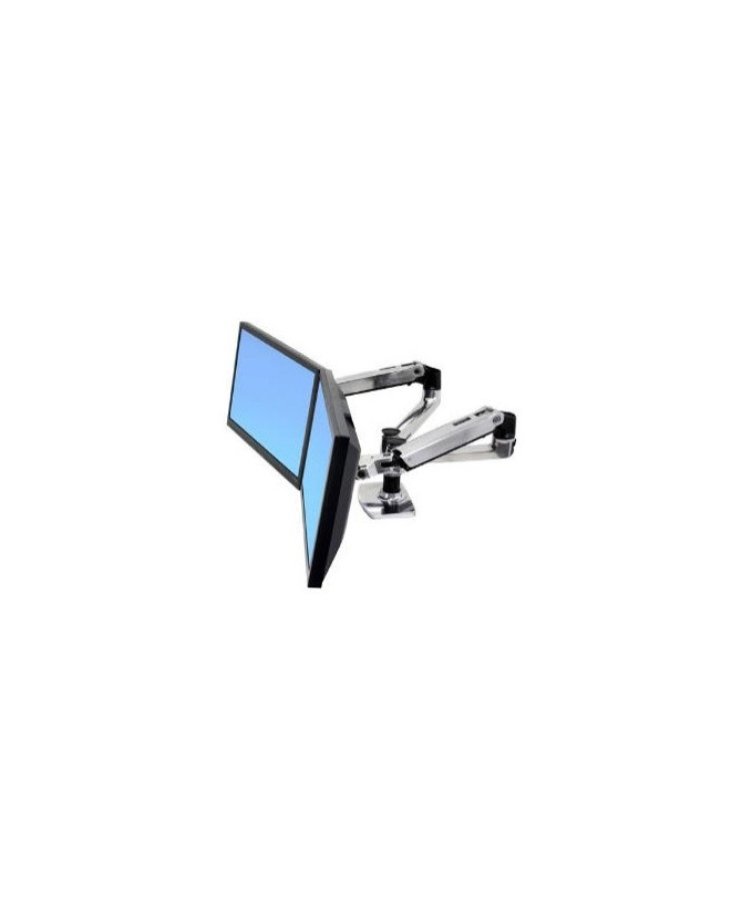 Buy Ergotron LX Dual Side by Side Arm Desk Mount in Polished Aluminium 45-245-026