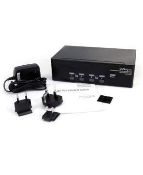 Buy Startech 4 Ports DVI VGA Dual Monitor KVM Switch USB with Audio and USB 2.0 Hub SV431DDVDUA 