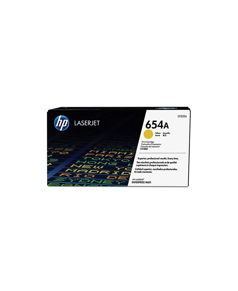 Buy HP 654A Yellow Original LaserJet Toner Cartridge CF332A for Color LaserJet Enterprise M651dn, M651n, M651xh