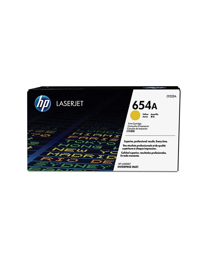 Buy HP 654A Yellow Original LaserJet Toner Cartridge CF332A for Color LaserJet Enterprise M651dn, M651n, M651xh