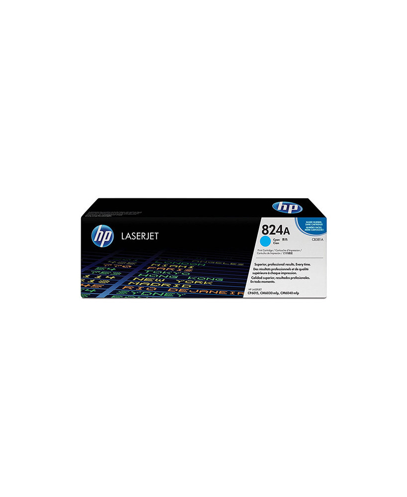 Buy HP 824A Cyan Original LaserJet Toner Cartridge CB381A for HP Color LaserJet CP6015 Printers and CM6040 MFP