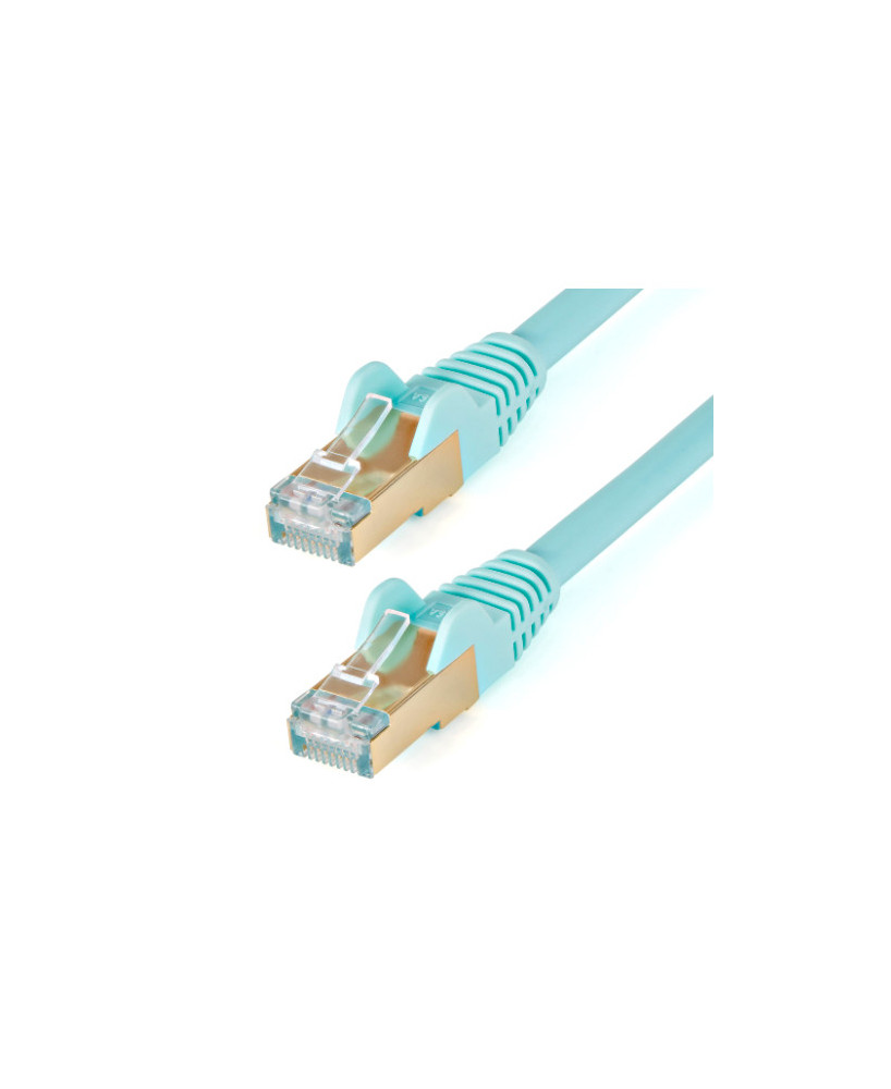 Buy StarTech 7.5m Cat6a Patch Cable Shielded Snagless Connector 6ASPAT750CMAQ in Aqua