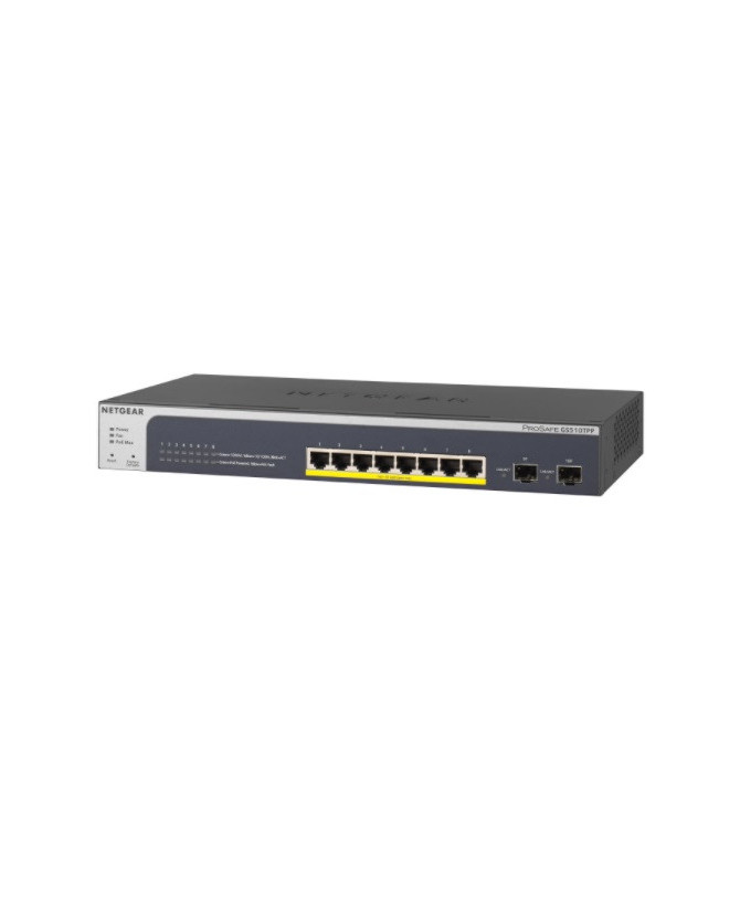 Buy Netgear ProSAFE 8-Port PoE+ Gigabit Smart Managed Switch with 2 SFP Ports GS510TPP-100AJS