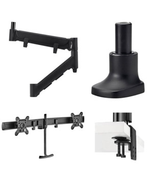 Buy Bundle Atdec 597mm Heavy Duty Dynamic Arm in Black AWM-AHX-B with Monitor Arm Base in Black, Dual Monitor Rail Accessory in Black and Heavy Duty Desk Fixing in Black AWMS-RHXB-H-B (5048191)