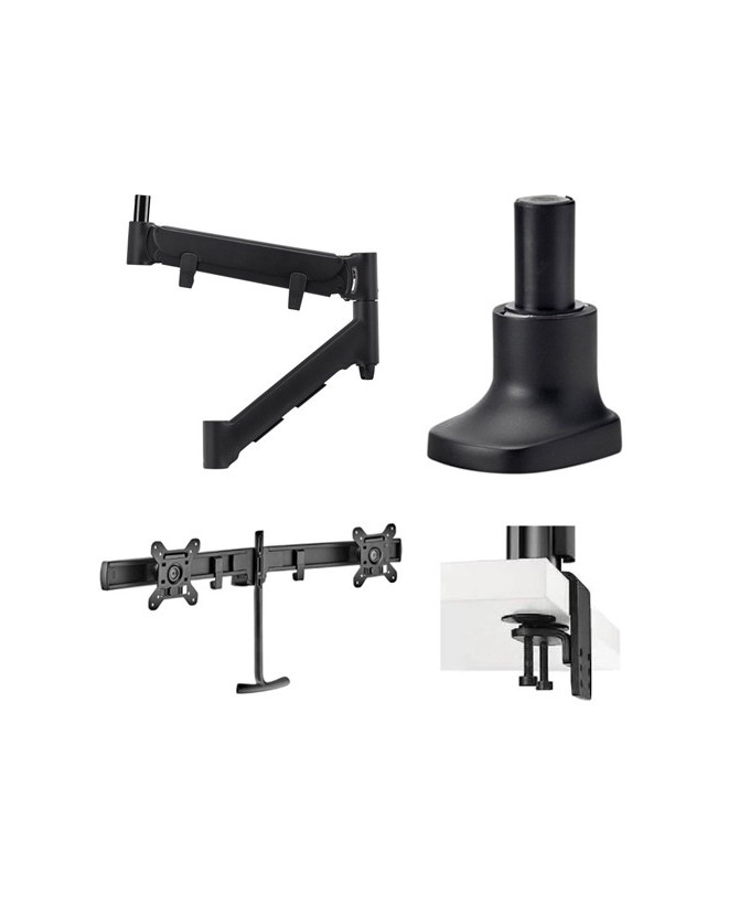 Buy Bundle Atdec 597mm Heavy Duty Dynamic Arm in Black AWM-AHX-B with Monitor Arm Base in Black, Dual Monitor Rail Accessory in Black and Heavy Duty Desk Fixing in Black AWMS-RHXB-H-B (5048191)