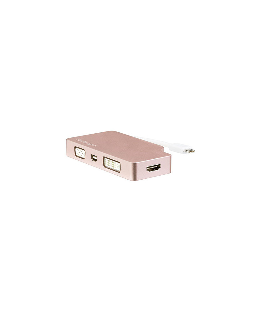 Buy StarTech USB C Multiport Video Adapter CDPVDHDMDPRG with HDMI, VGA, Mini DisplayPort or DVI - Rose Gold 