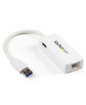 Buy StarTech USB 3.0 to Gigabit Ethernet Adapter NIC with USB Port USB31000SPTW in White