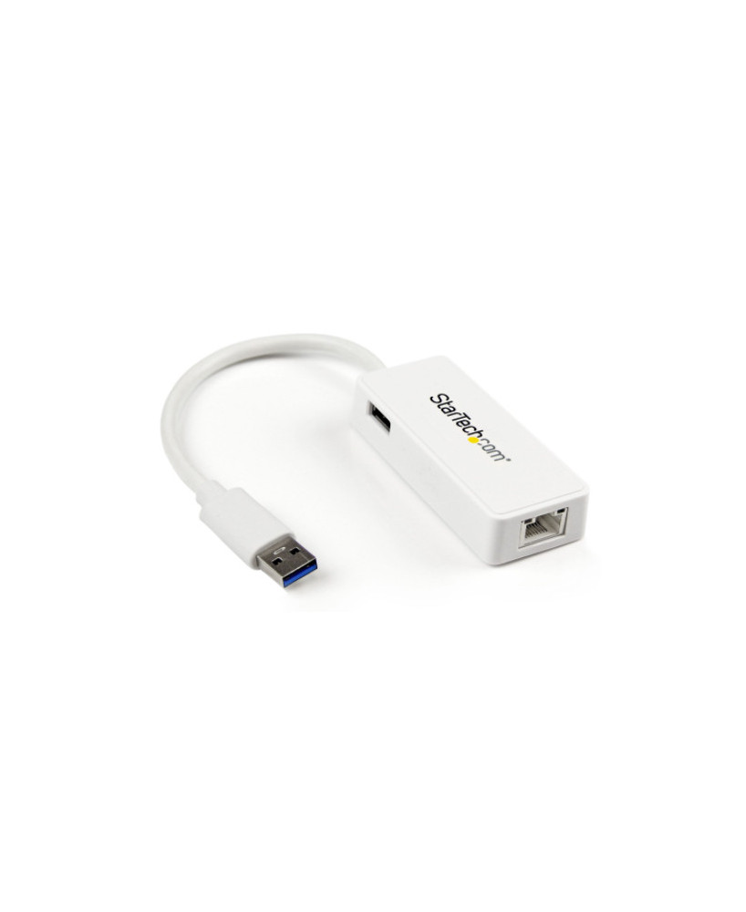 Buy StarTech USB 3.0 to Gigabit Ethernet Adapter NIC with USB Port USB31000SPTW in White