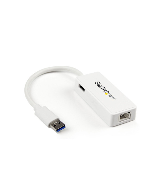 Buy StarTech USB 3.0 to Gigabit Ethernet Adapter NIC with USB Port USB31000SPTW in White