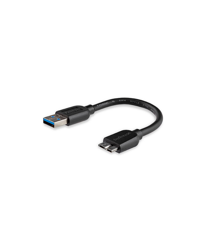 Buy StarTech 15cm Slim Micro USB 3.0 Cable USB3AUB15CMS - Male to Male