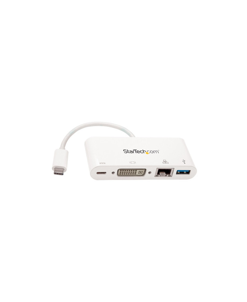 Buy StarTech USB-C Multiport Adapter with 60W Power Delivery DVI GbE DKT30CDVPD for Laptops 