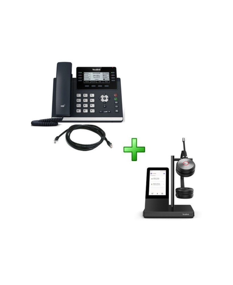 Buy Bundle Yealink 12-Line IP Phone SIP-T43U with WH66 UC DECT Stereo Wireless Headset WH66-D-UC