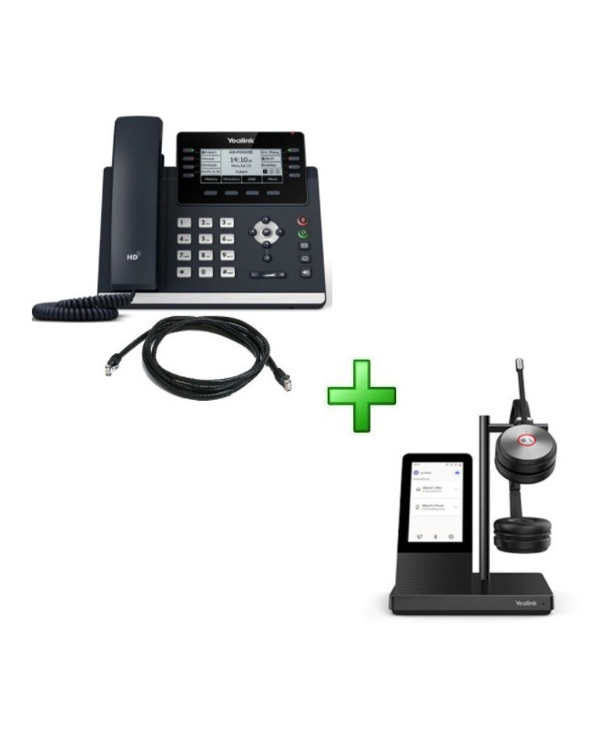 Buy Bundle Yealink 12-Line IP Phone SIP-T43U with WH66 UC DECT Stereo Wireless Headset WH66-D-UC