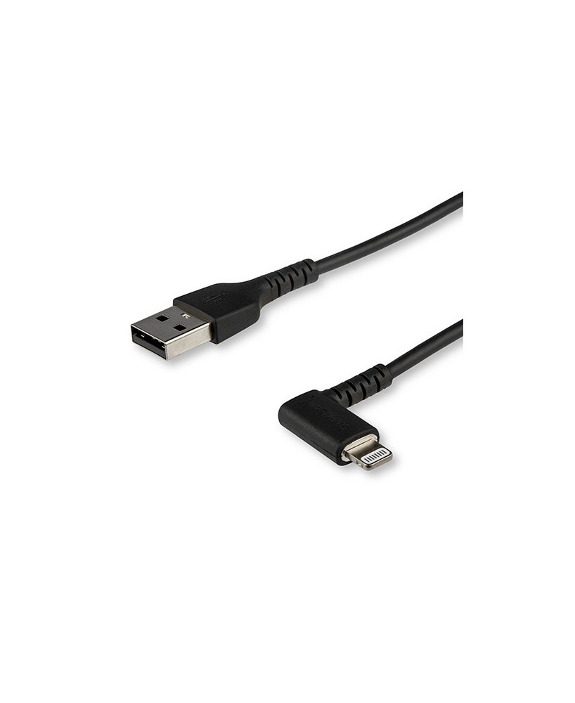 Buy StarTech 1m Durable USB A to Lightning Cable RUSBLTMM1MBR in Black - 90° Right Angled