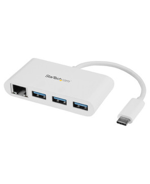 Buy StarTech 3-Port USB-C Hub with Gigabit Ethernet HB30C3A1GEA - White