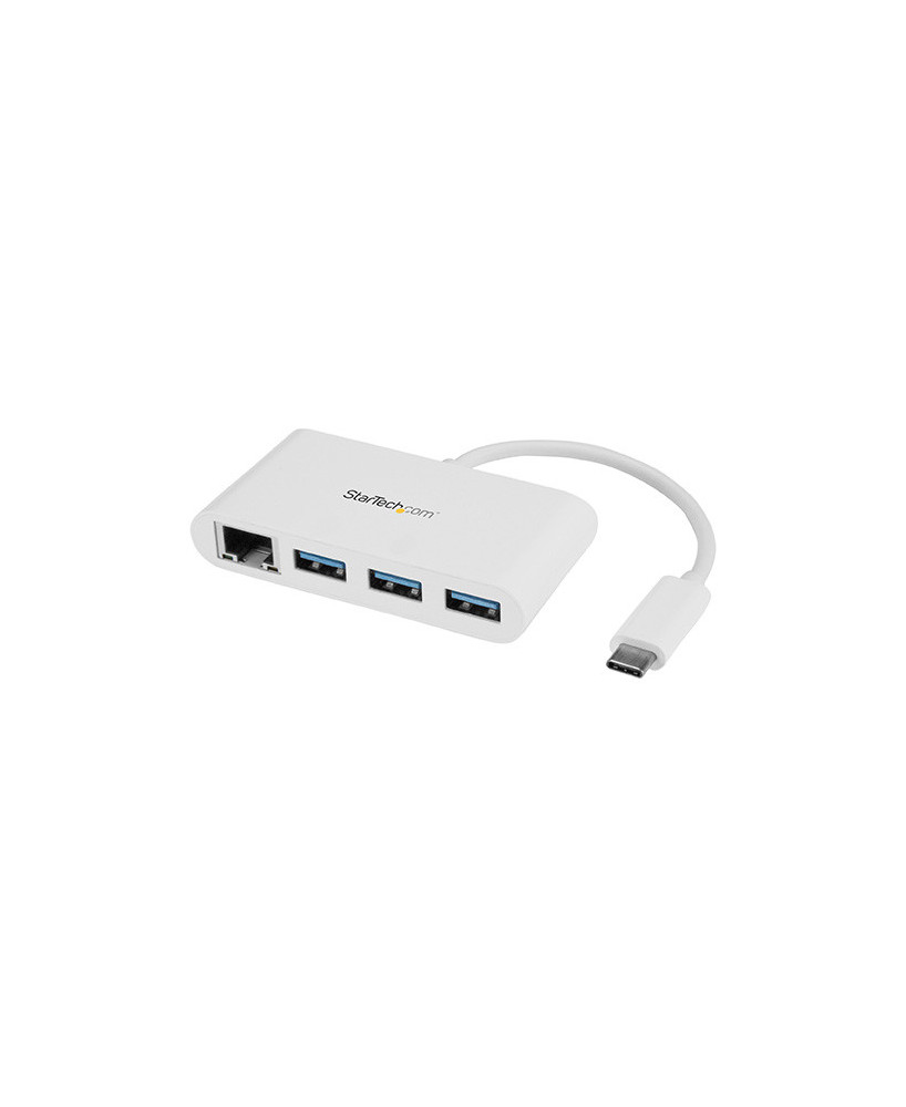 Buy StarTech 3-Port USB-C Hub with Gigabit Ethernet HB30C3A1GEA - White