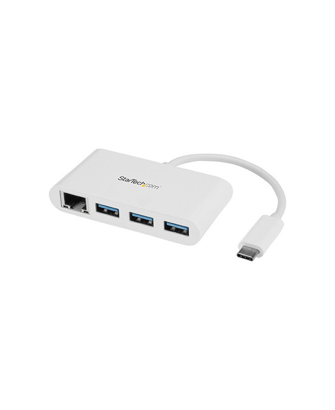 Buy StarTech 3-Port USB-C Hub with Gigabit Ethernet HB30C3A1GEA - White