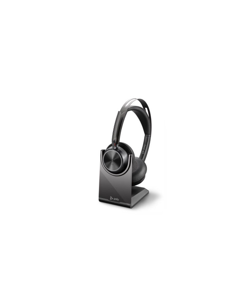 HP Poly/Plantronics Voyager Focus 2 UC Bluetooth USB-C Wireless Headset with BT700 Adapter and Stand 214433-01 / 77Y89AA - New