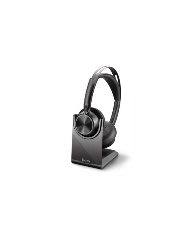 HP Poly/Plantronics Voyager Focus 2 UC Bluetooth USB-C Wireless Headset with BT700 Adapter and Stand 214433-01 / 77Y89AA - New