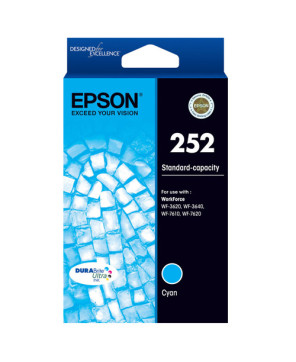 Epson 252 STD Capacity DURABrite Ultra Cyan Ink Cartridge C13T252292 for Workforce WF-3640 Printer