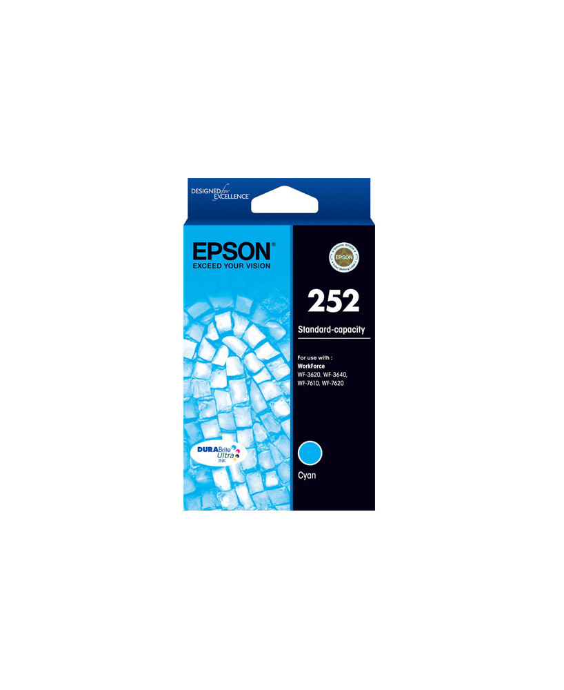 Epson 252 STD Capacity DURABrite Ultra Cyan Ink Cartridge C13T252292 for Workforce WF-3640 Printer