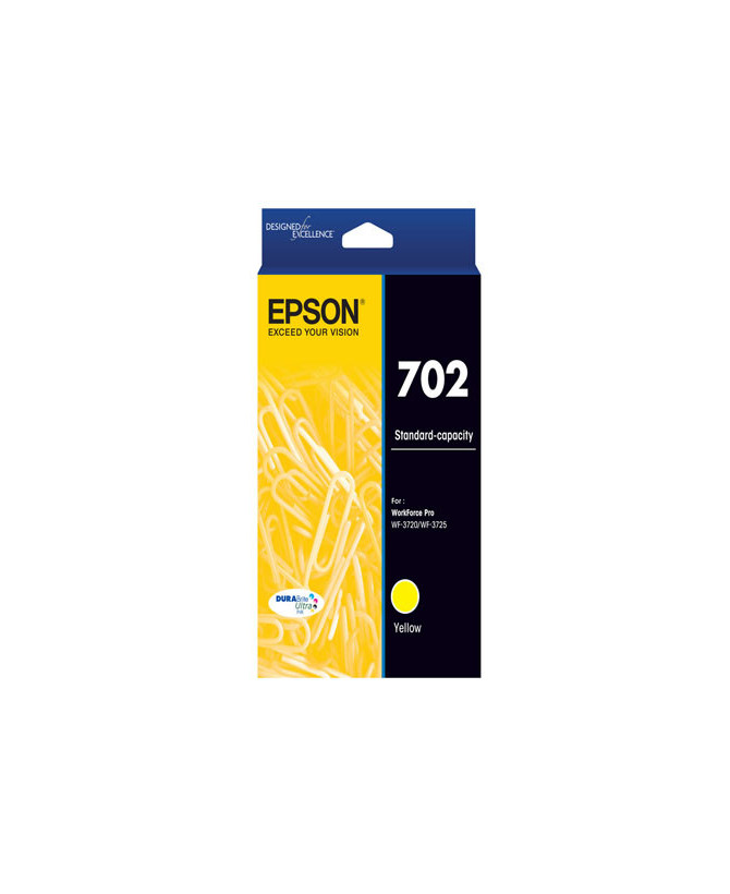 Buy Epson 702 DURABrite Ultra Standard Capacity Yellow Ink Cartridge C13T344492 for Epson WF-3720 and WF-3725 Printers 