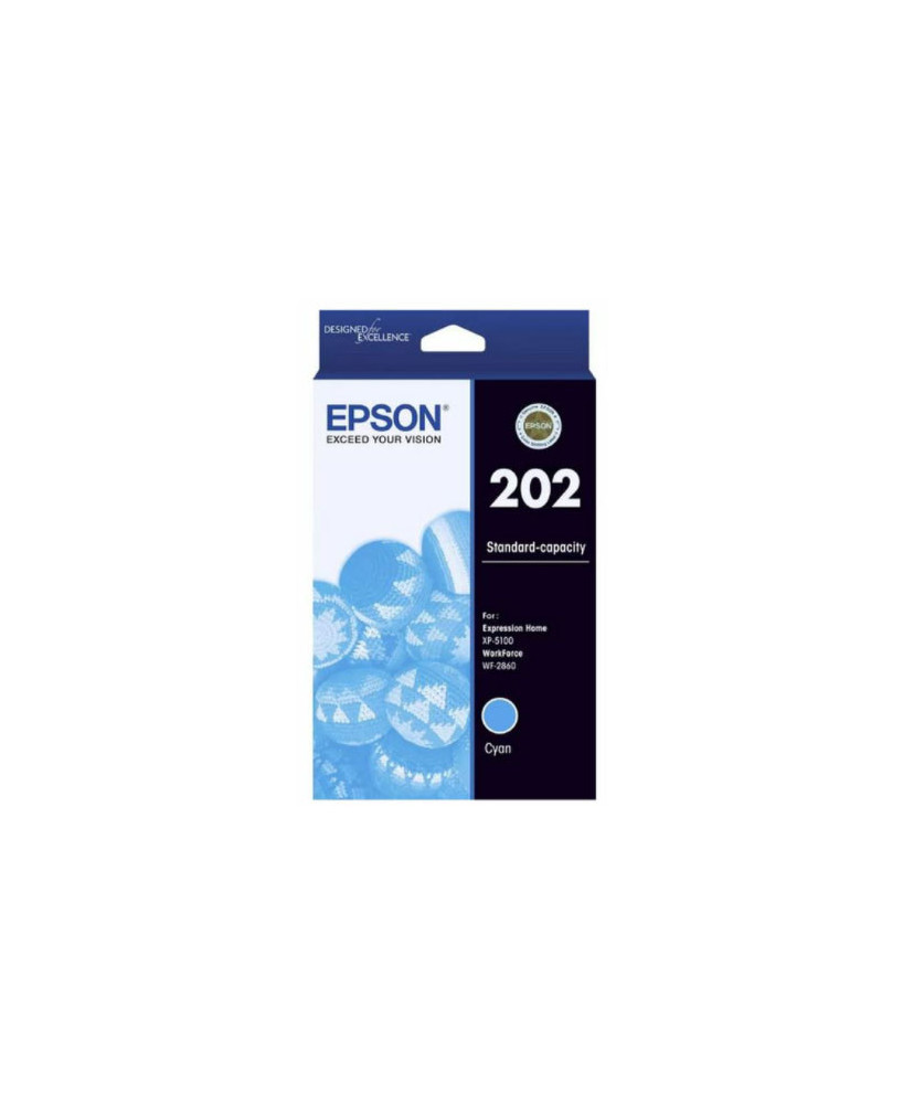 Buy Epson 202 Standard Capacity Cyan Ink Cartridge C13T02N292 for Epson WF-2860 and XP-5100 Printers 