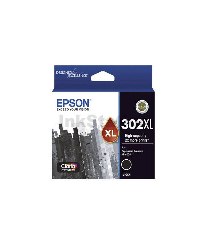 Buy Epson Claria Premium 302XL High Capacity Black Ink Cartridge C13T01Y192 for Expression Premium XP6000 and XP6100 Printers