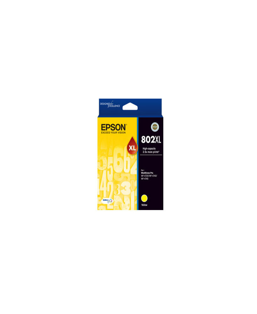 Buy Epson 802XL High Capacity DURABrite Ultra Yellow Ink Cartridge C13T356492 for WorkForce WF-4720 and WF-4745 Pro Printer