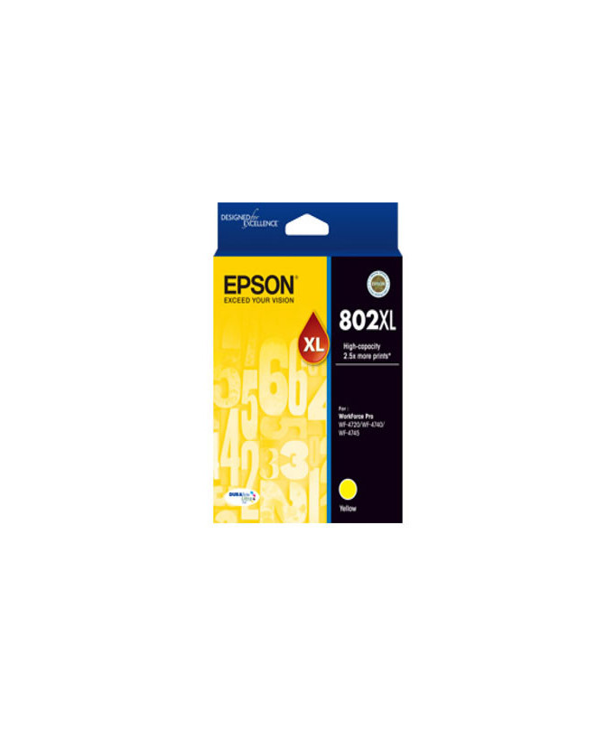 Buy Epson 802XL High Capacity DURABrite Ultra Yellow Ink Cartridge C13T356492 for WorkForce WF-4720 and WF-4745 Pro Printer