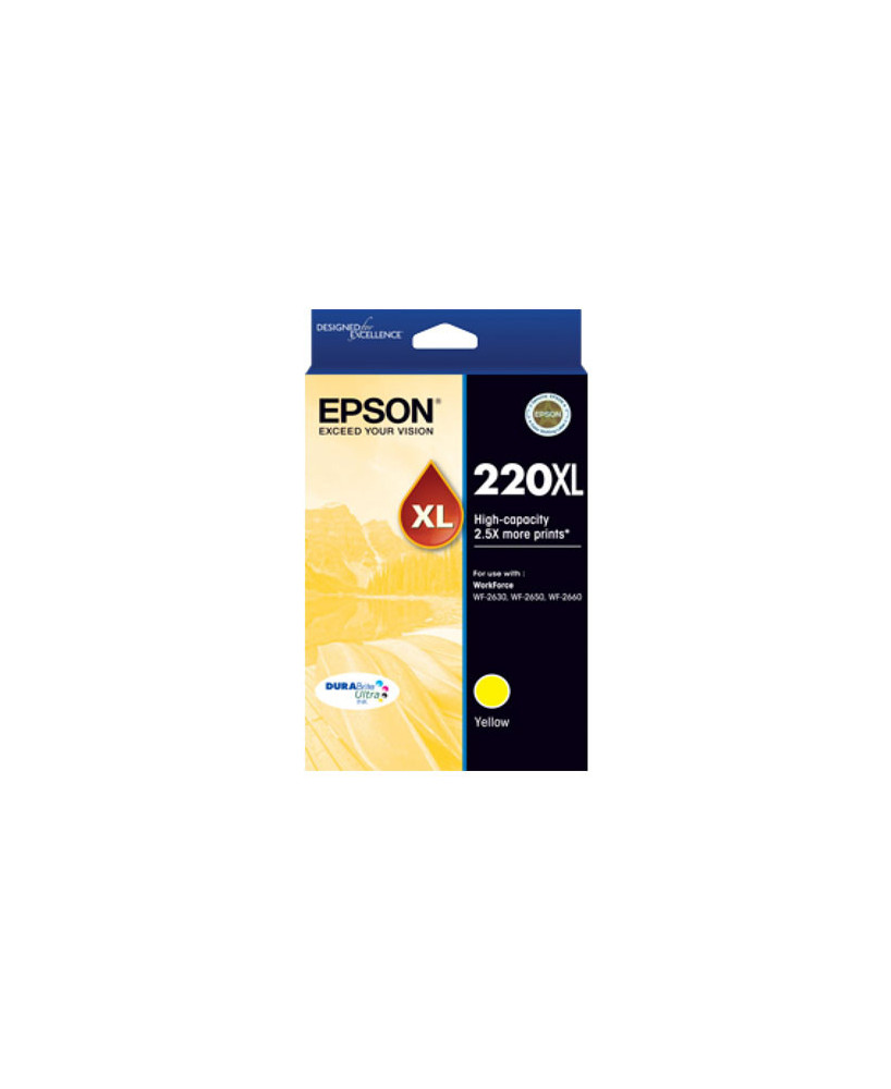 Buy Epson 220XL High Capacity DURABrite Ultra Yellow Ink Cartridge C13T294492 for WorkForce WF-2630, WF-2650 and WF-2660 Printers 