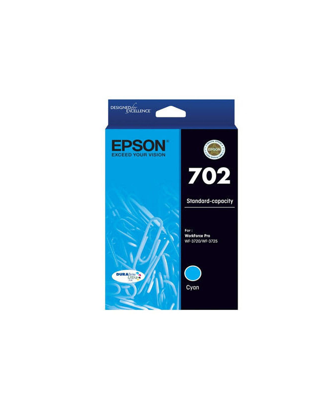 Buy Epson 702 Standard Capacity DURABrite Ultra Cyan Ink Cartridge C13T344292 for Epson WF-3720 and WF-3725 Printers