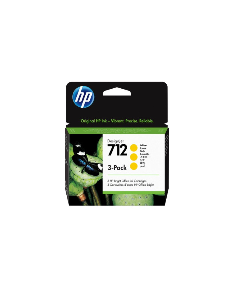 Buy HP 712 3-Pack Yellow Ink Cartridge 3ED79A for DesignJet Studio, T210, T230