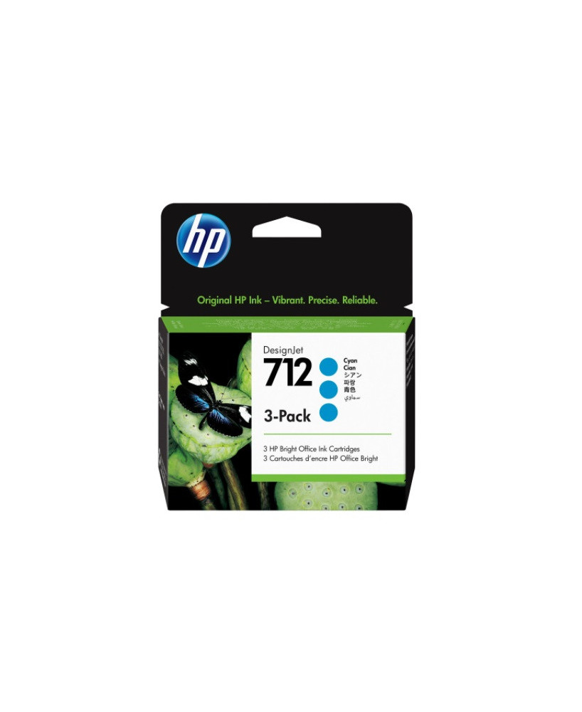 Buy HP 712 3-Pack Cyan Ink Cartridge 3ED77A for DesignJet Studio, T210, T230