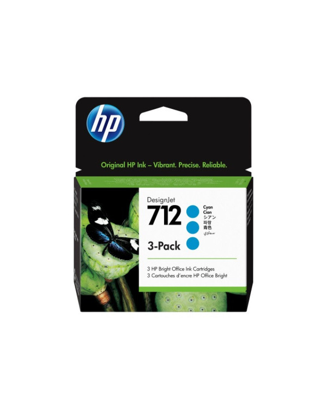 Buy HP 712 3-Pack Cyan Ink Cartridge 3ED77A for DesignJet Studio, T210, T230