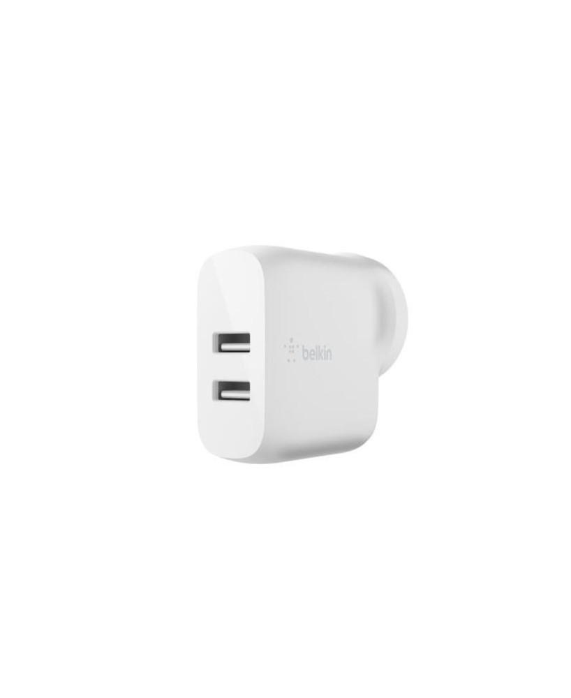 Buy Belkin Boostcharge 24W Dual USB-A Wall Charger WCB002AUWH for Apple iPhone and Samsung Galaxy Smartphones