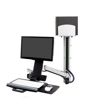 Buy Ergotron StyleView® Sit-Stand Combo System in Polished Aluminum with Medium CPU Holder 45-271-026