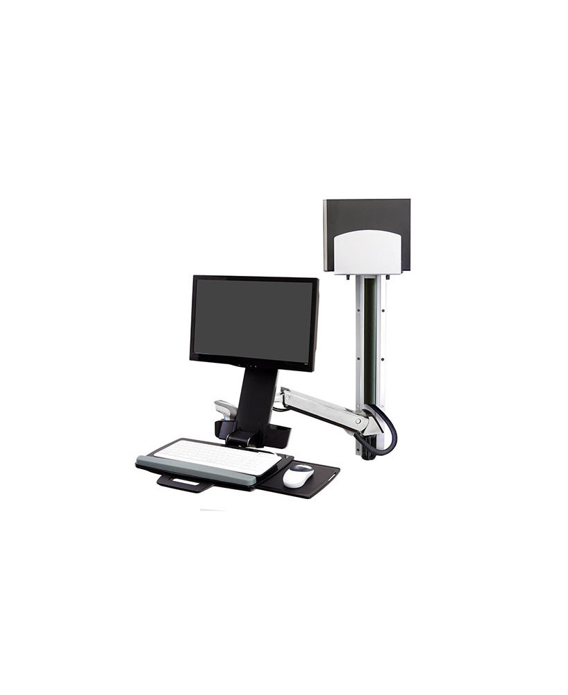 Buy Ergotron StyleView® Sit-Stand Combo System in Polished Aluminum with Medium CPU Holder 45-271-026