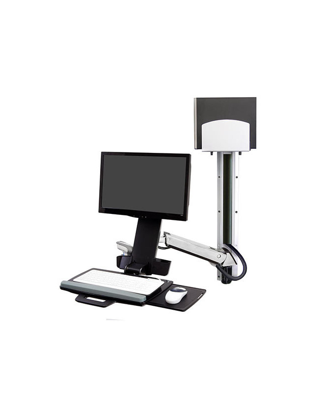 Buy Ergotron StyleView® Sit-Stand Combo System in Polished Aluminum with Medium CPU Holder 45-271-026