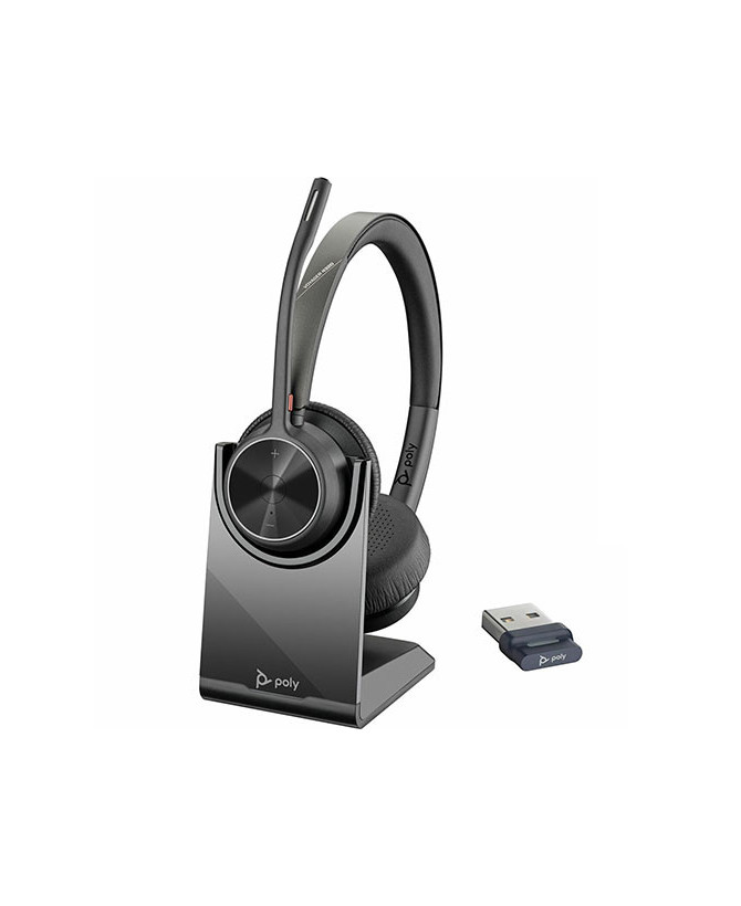 HP Poly/Plantronics Voyager 4320 UC V4320 USB-A Stereo Wireless Headset with Charging Stand 218476-01 / 77Y99AA