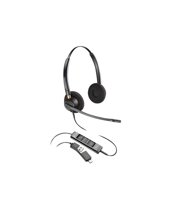 HP Poly/Plantronics EncorePro EP525 Wired Stereo Headset with USB-A and USB-C Connection 218274-01 / 783R3AA