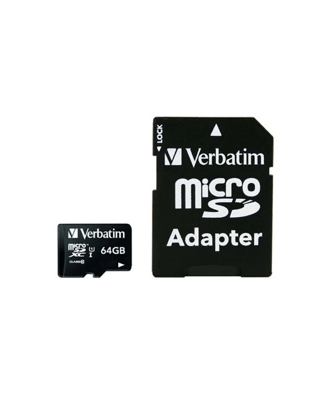 Buy Verbatim 64GB Premium MicroSDXC Memory Card with Adapter 44084