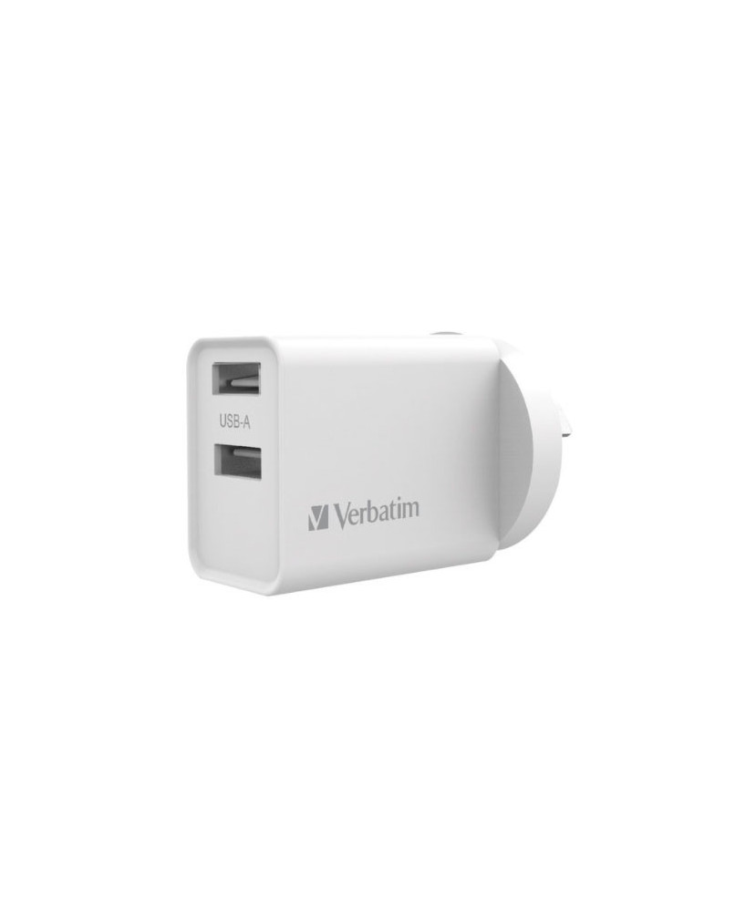 Buy Verbatim Dual Port 3.40A USB Charger in White 66593