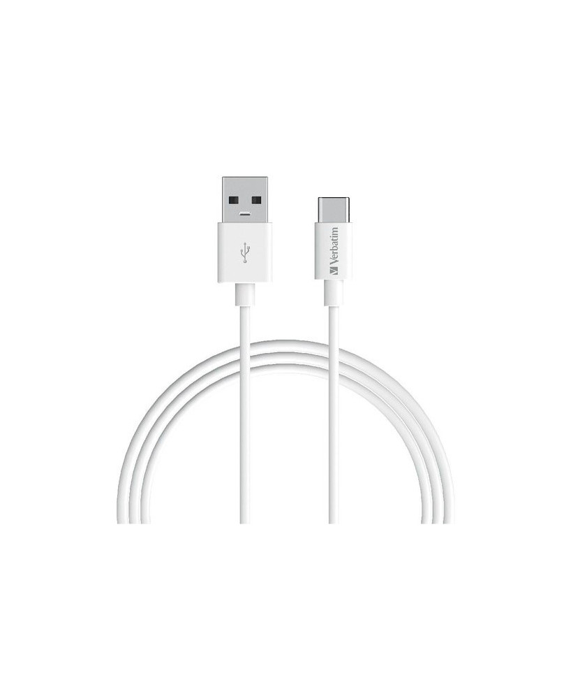 Buy Verbatim 1m Charge & Sync USB-C Data Transfer Cable in White 66584