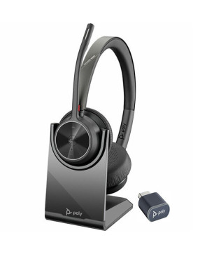 HP Poly/Plantronics Voyager 4320 UC MS USB-C Stereo Wireless Headset with Charging Stand 218479-02 / 77Z32AA