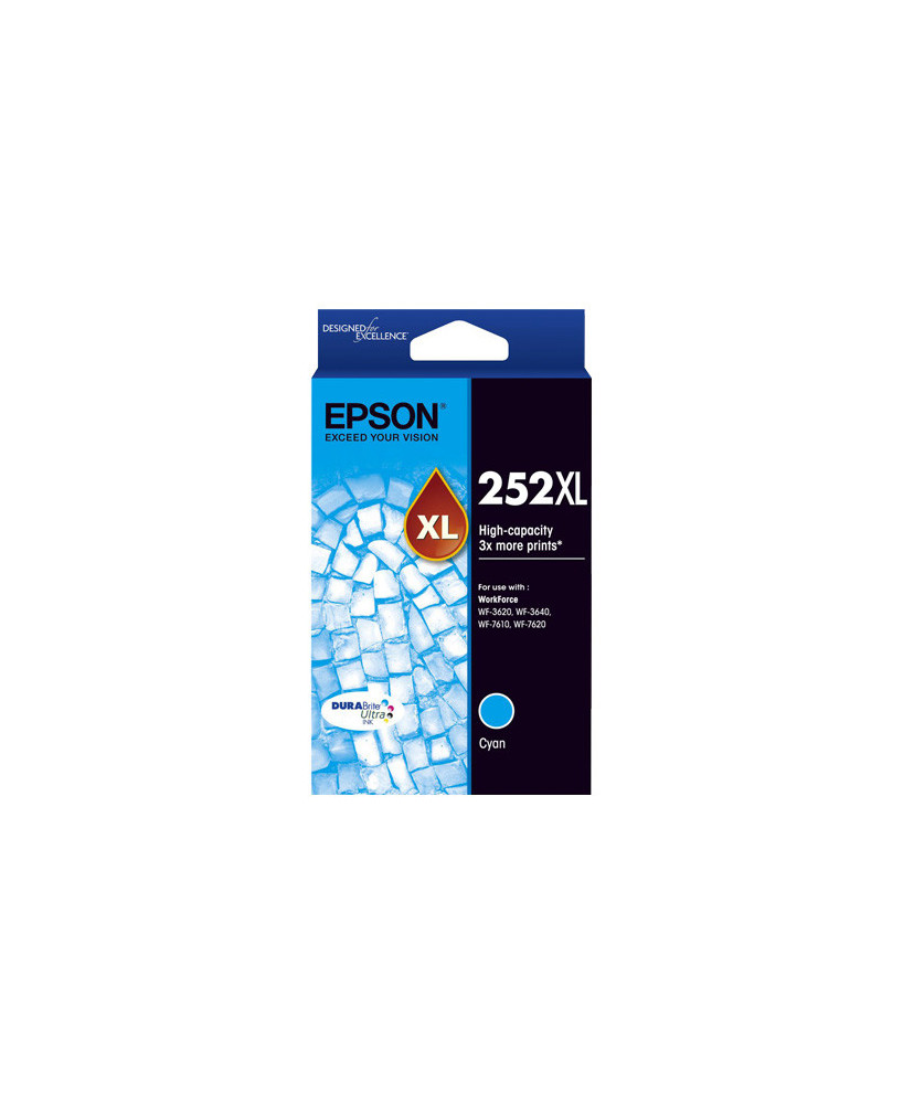 Buy Epson DURABrite Ultra 252XL High Yield Cyan Ink Cartridge C13T253292 for Workforce WF-3640 Printer